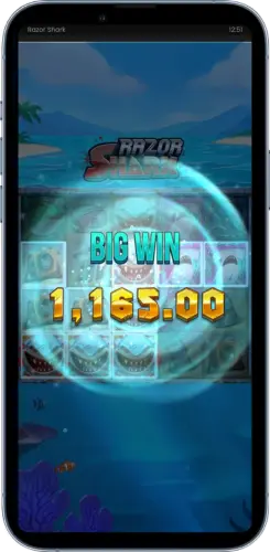 Razor Shark Big Win 1165