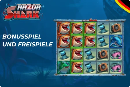 Razor Shark Bonusspiel und Freispiele